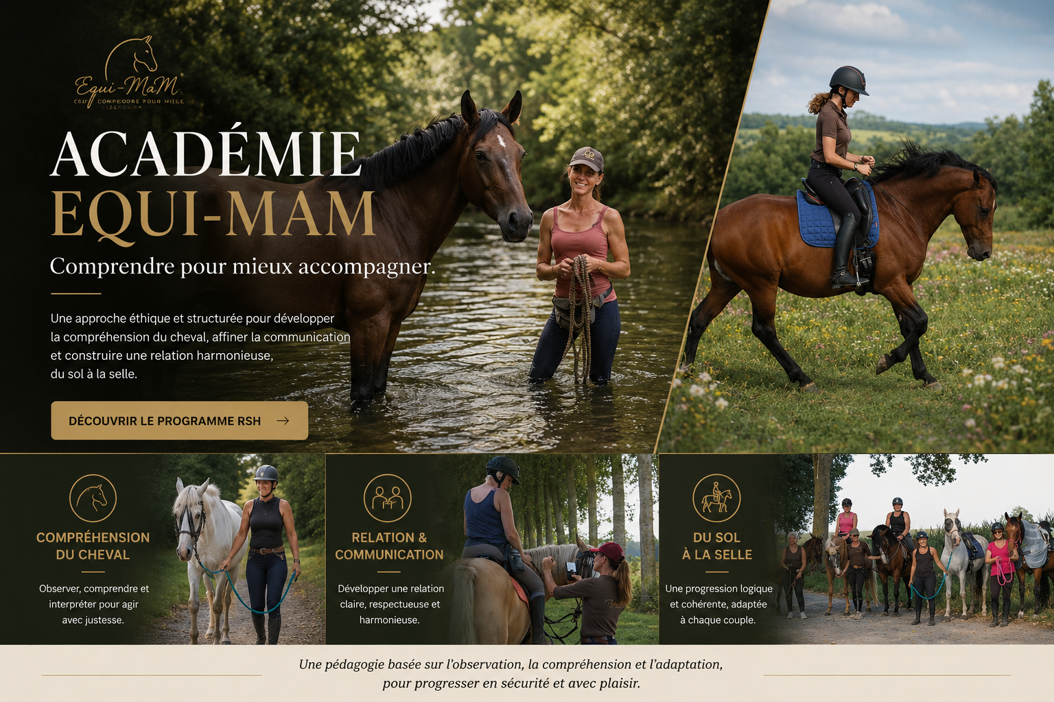 Académie Equi-MaM comprendre son cheval et progresser du sol à la selle
